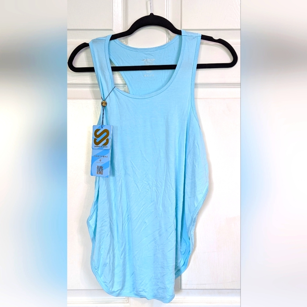 Sharny & Julius Mumlet Soft Skin Bamboo Baby Blue Tank Top